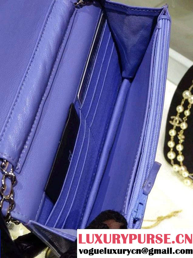 Chanel Wallet On Chain WOC Bag A33814 in Lambskin Leather Lilac