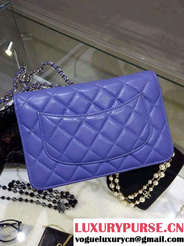 Chanel Wallet On Chain WOC Bag A33814 in Lambskin Leather Lilac