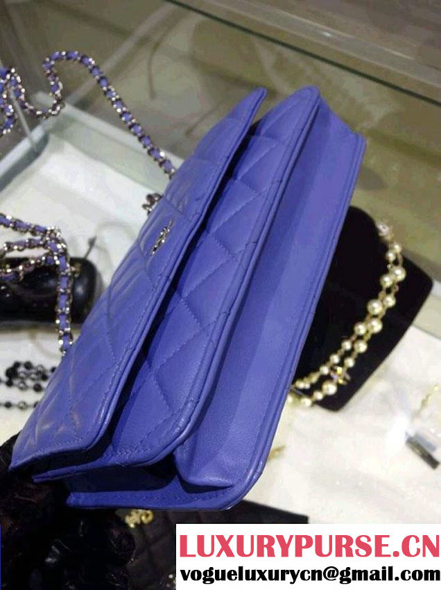 Chanel Wallet On Chain WOC Bag A33814 in Lambskin Leather Lilac