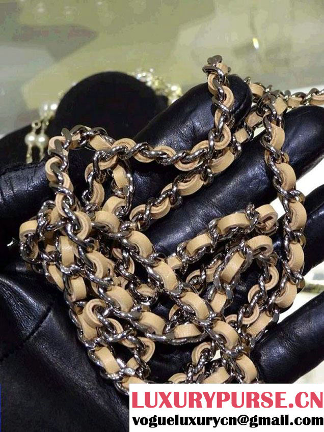 Chanel Wallet On Chain WOC Bag A33814 in Lambskin Leather Apricot