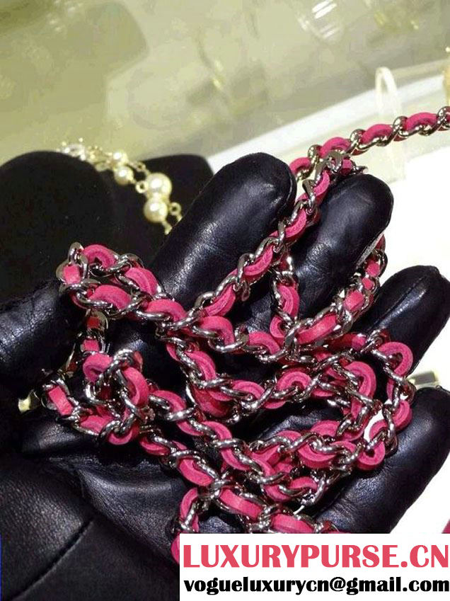 Chanel Wallet On Chain WOC Bag A33814 in Lambskin Leather Fushia