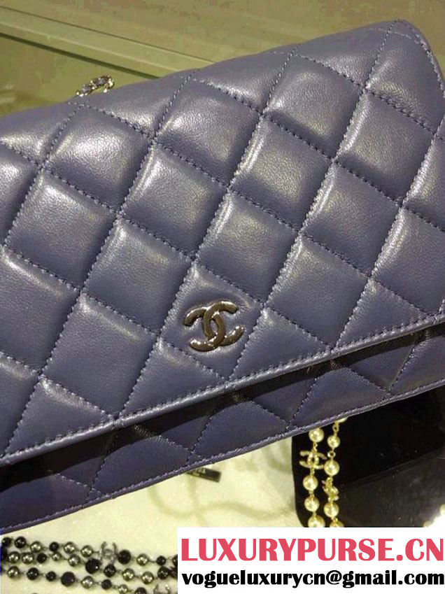 Chanel Wallet On Chain WOC Bag A33814 in Lambskin Leather Lavender