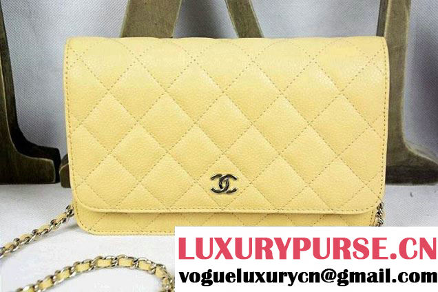 Chanel Wallet On Chain WOC Bag A33814 in Caviar Leather Yellow