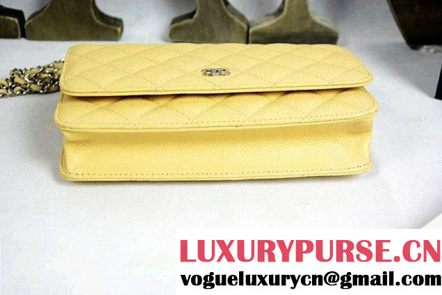 Chanel Wallet On Chain WOC Bag A33814 in Caviar Leather Yellow
