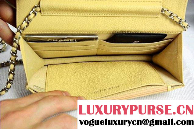 Chanel Wallet On Chain WOC Bag A33814 in Caviar Leather Yellow
