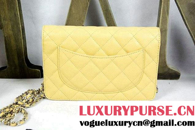 Chanel Wallet On Chain WOC Bag A33814 in Caviar Leather Yellow