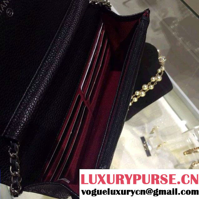 Chanel Wallet On Chain WOC Bag A33814 in Caviar Leather Black with Silver Hardware
