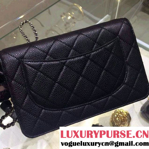 Chanel Wallet On Chain WOC Bag A33814 in Caviar Leather Black with Silver Hardware