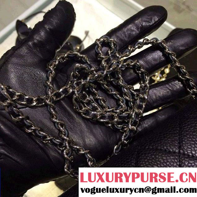 Chanel Wallet On Chain WOC Bag A33814 in Caviar Leather Black with Silver Hardware