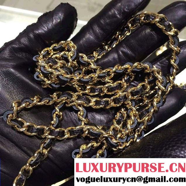 Chanel Wallet On Chain WOC Bag A33814 in Caviar Leather Black with Golden Hardware