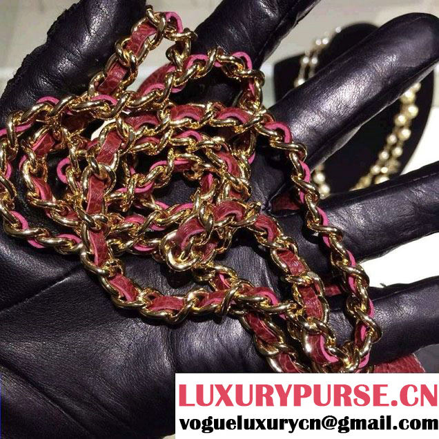 Chanel Wallet On Chain WOC Bag A33814 in Caviar Leather Burgundy with Golden Hardware