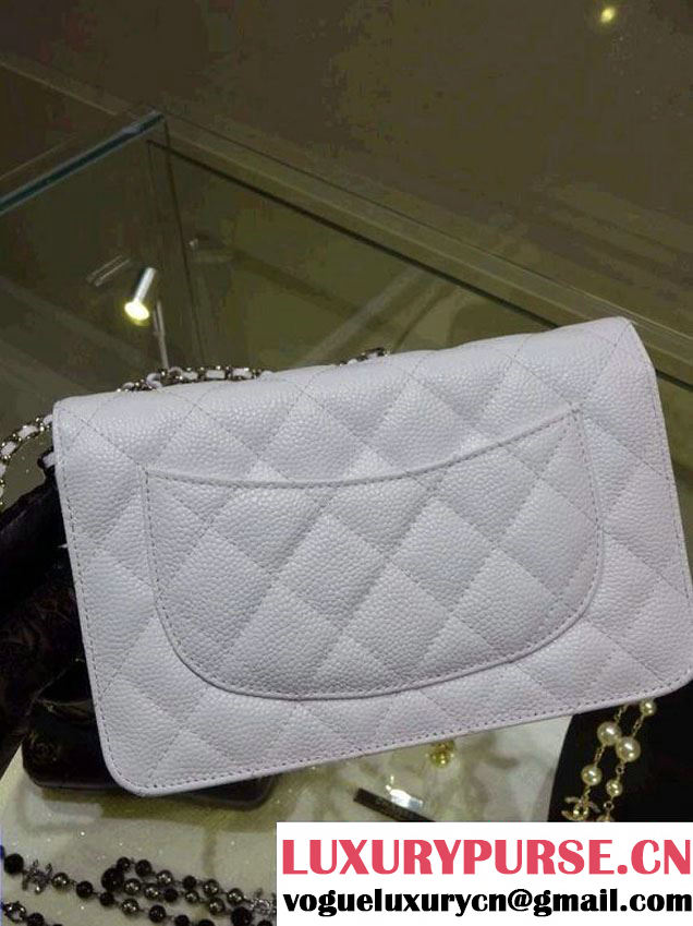 Chanel Wallet On Chain WOC Bag A33814 in Caviar Leather White
