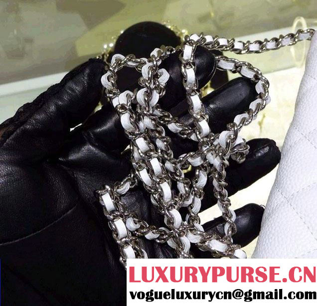 Chanel Wallet On Chain WOC Bag A33814 in Caviar Leather White