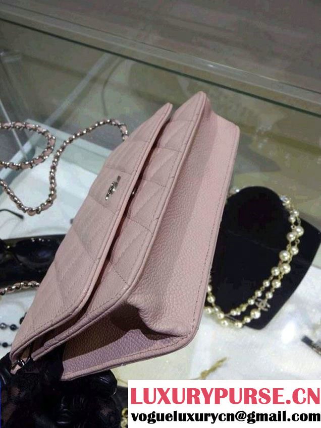 Chanel Wallet On Chain WOC Bag A33814 in Caviar Leather Light Pink