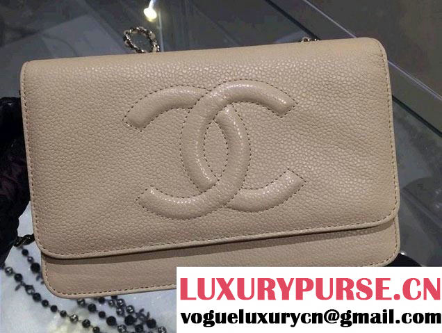 Chanel Timeless CC Wallet On Chain WOC Bag Apricot