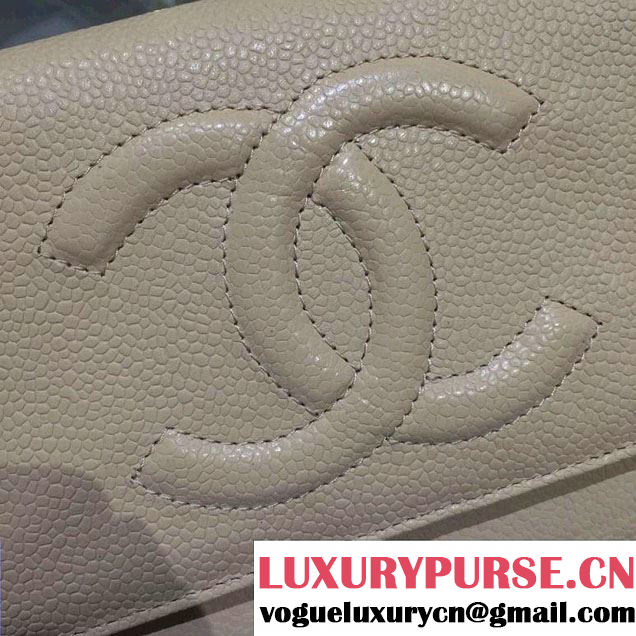 Chanel Timeless CC Wallet On Chain WOC Bag Apricot