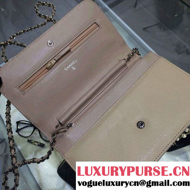 Chanel Timeless CC Wallet On Chain WOC Bag Apricot