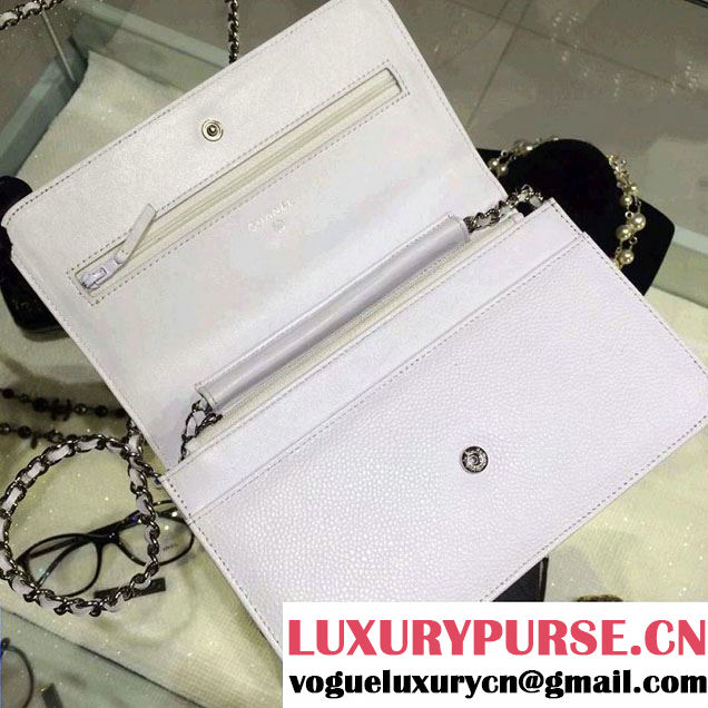 Chanel Timeless CC Wallet On Chain WOC Bag White