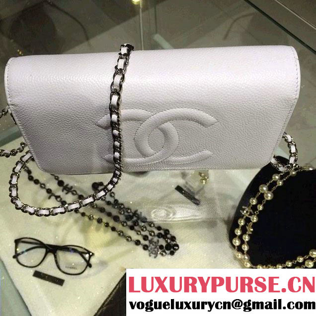 Chanel Timeless CC Wallet On Chain WOC Bag White