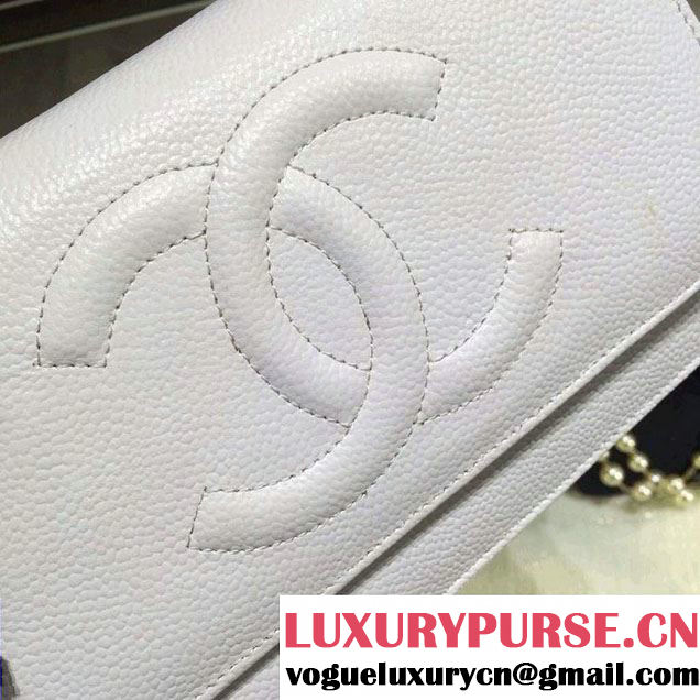 Chanel Timeless CC Wallet On Chain WOC Bag White