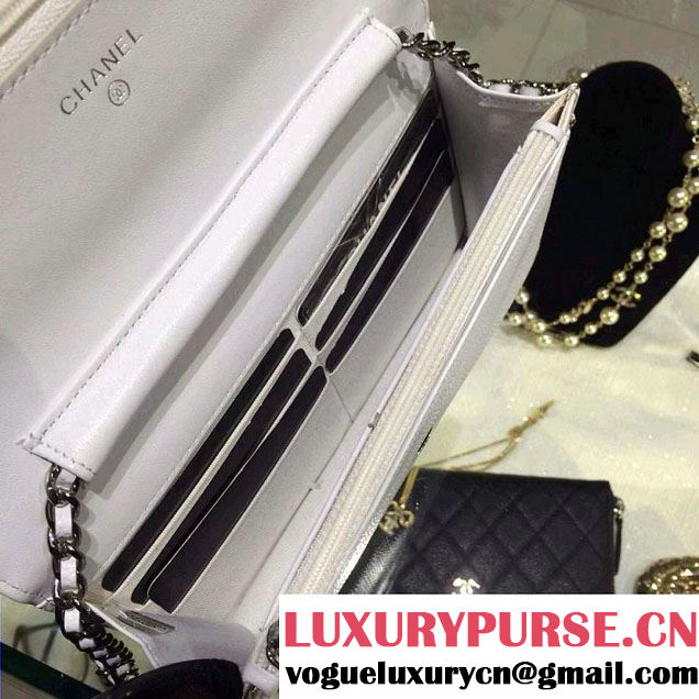Chanel Timeless CC Wallet On Chain WOC Bag White