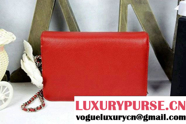 Chanel Timeless CC Wallet On Chain WOC Bag Red