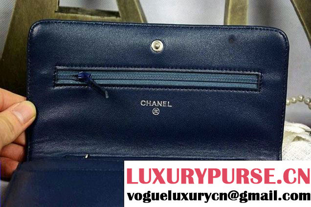 Chanel Timeless CC Wallet On Chain WOC Bag Navy Blue