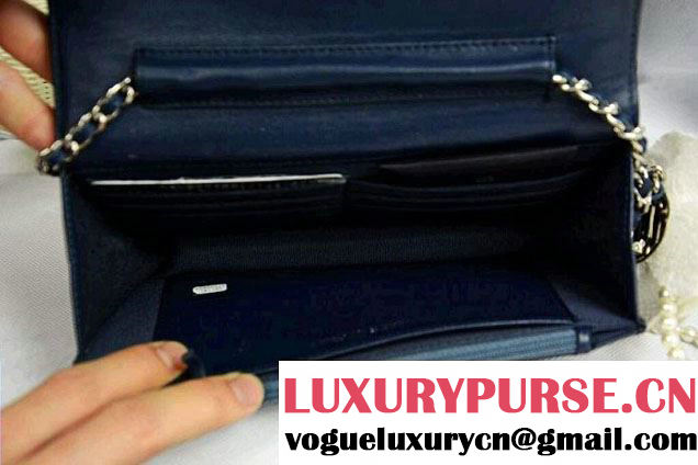 Chanel Timeless CC Wallet On Chain WOC Bag Navy Blue