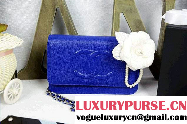 Chanel Timeless CC Wallet On Chain WOC Bag Blue