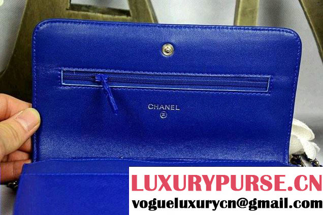 Chanel Timeless CC Wallet On Chain WOC Bag Blue