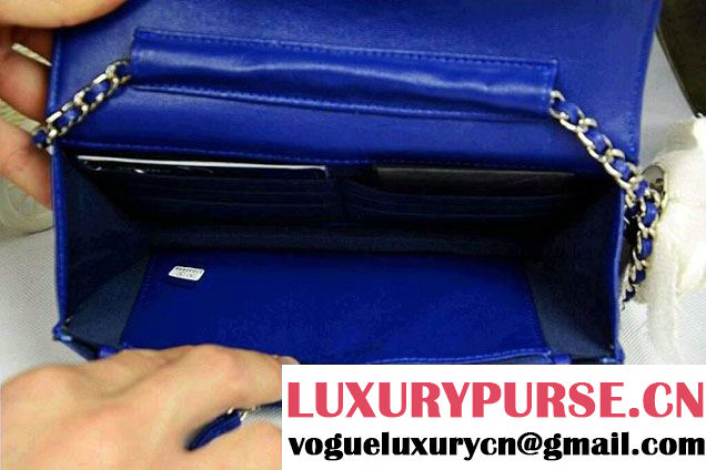 Chanel Timeless CC Wallet On Chain WOC Bag Blue