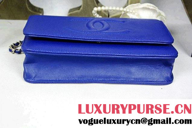 Chanel Timeless CC Wallet On Chain WOC Bag Blue