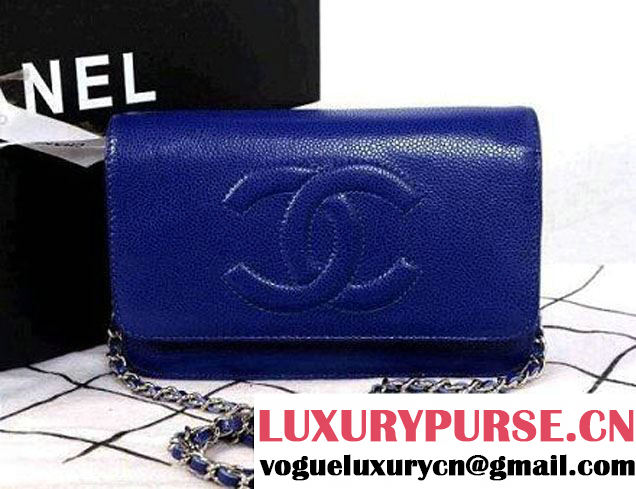 Chanel Timeless CC Wallet On Chain WOC Bag Royal Blue