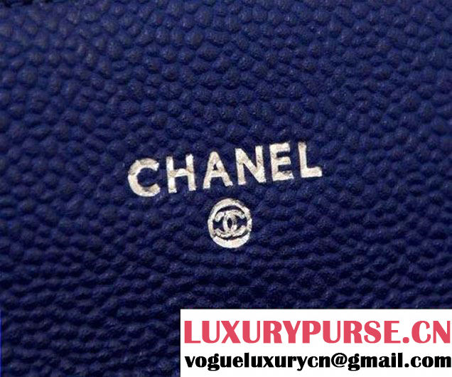 Chanel Timeless CC Wallet On Chain WOC Bag Royal Blue