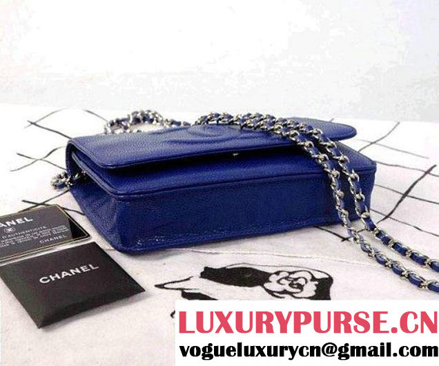 Chanel Timeless CC Wallet On Chain WOC Bag Royal Blue
