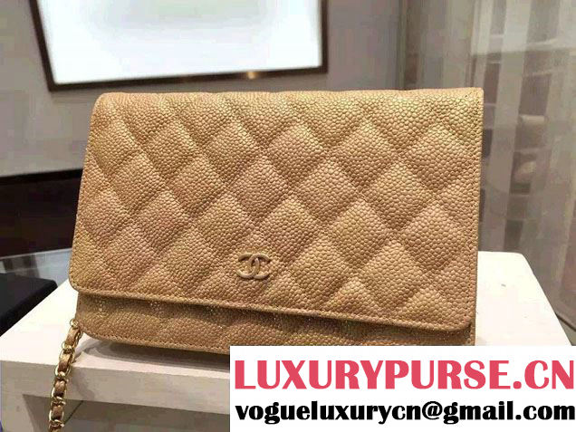 Chanel Caviar Leather Golden Wallet On Chain WOC Bag Gold 2015