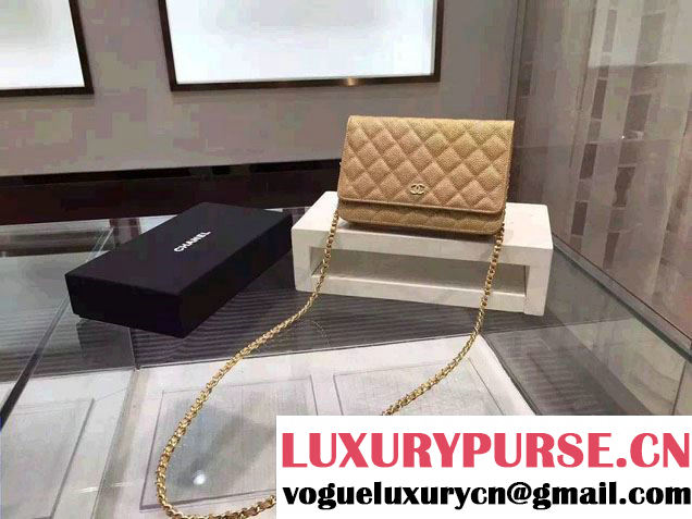 Chanel Caviar Leather Golden Wallet On Chain WOC Bag Gold 2015