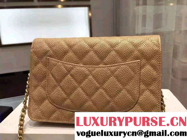 Chanel Caviar Leather Golden Wallet On Chain WOC Bag Gold 2015