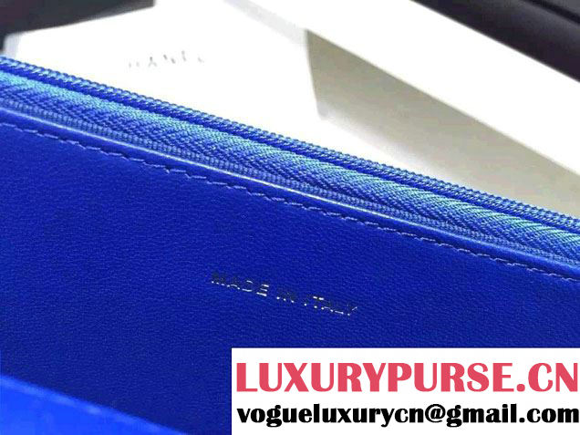 Chanel Boy Patent Calfskin Wallet On Chain WOC Bag Blue 2015