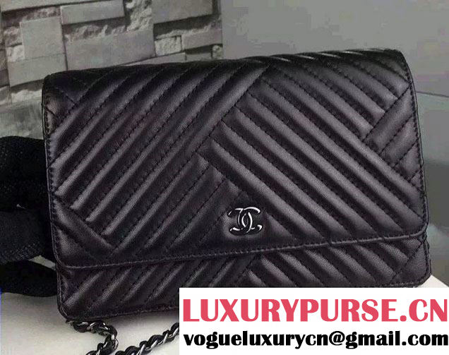 Chanel Quilting Lambskin Wallet On Chain WOC Bag Black 2015/2016