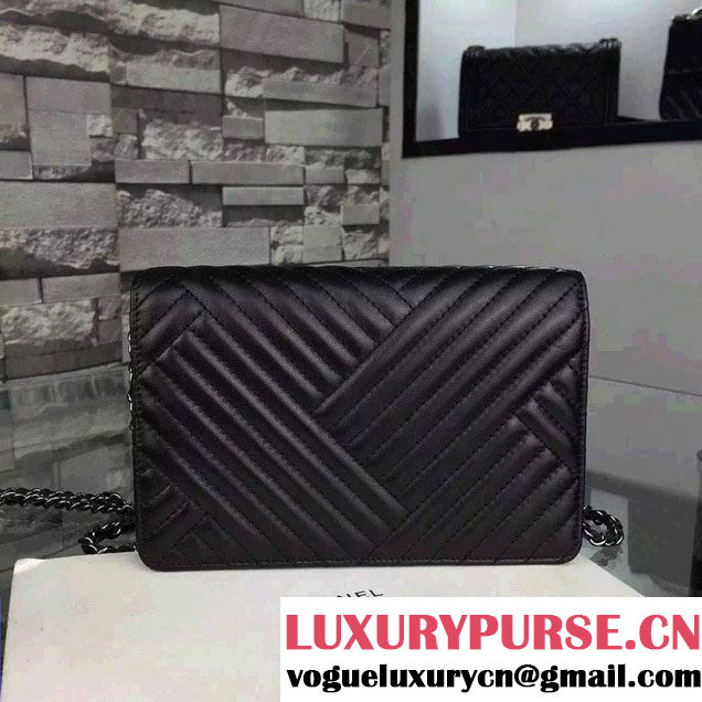 Chanel Quilting Lambskin Wallet On Chain WOC Bag Black 2015/2016