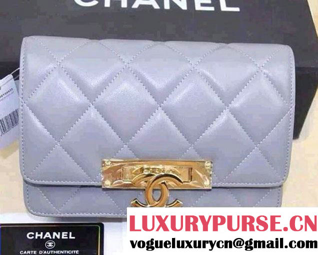 Chanel Sheepskin Golden Class Wallet On Chain WOC Bag Lilac