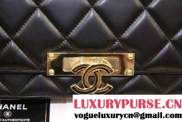 Chanel Sheepskin Golden Class Wallet On Chain WOC Bag Black