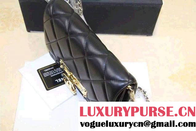 Chanel Sheepskin Golden Class Wallet On Chain WOC Bag Black