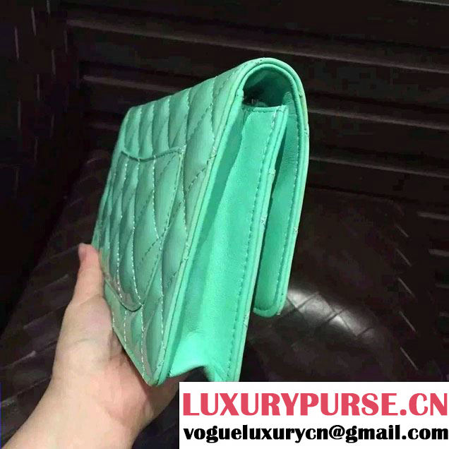 Chanel Wallet On Chain WOC Bag A33814 in Patent Leather Turquoise 01