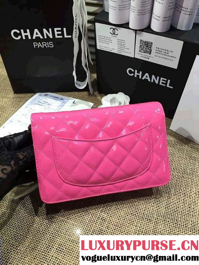 Chanel Wallet On Chain WOC Bag A33814 in Patent Leather Peach