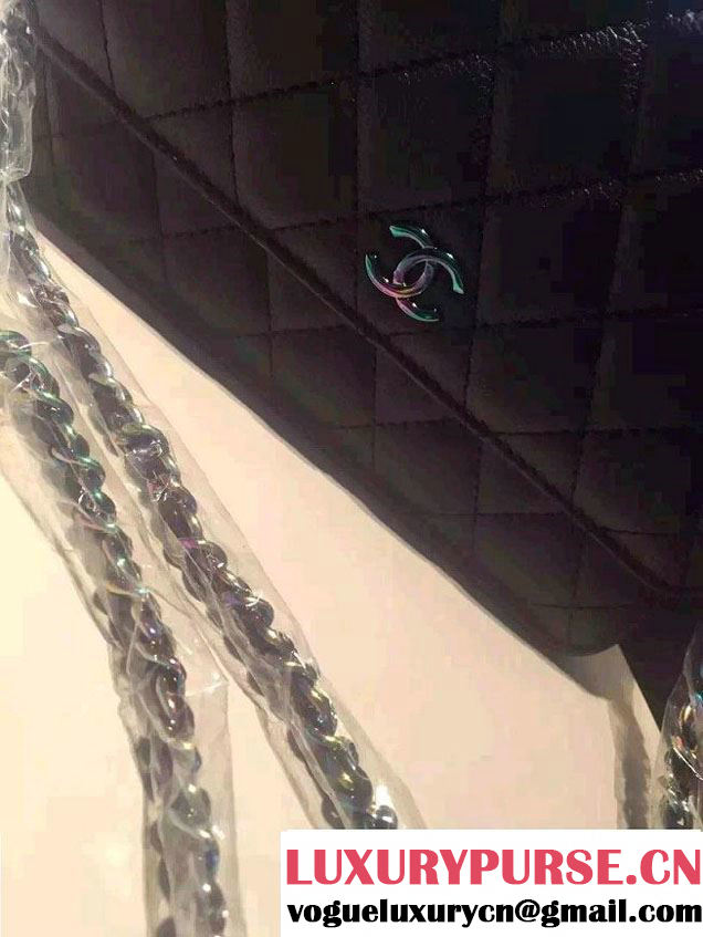 Chanel Iridescent Wallet On Chain WOC Bag with Rainbow Hardware Black 2016
