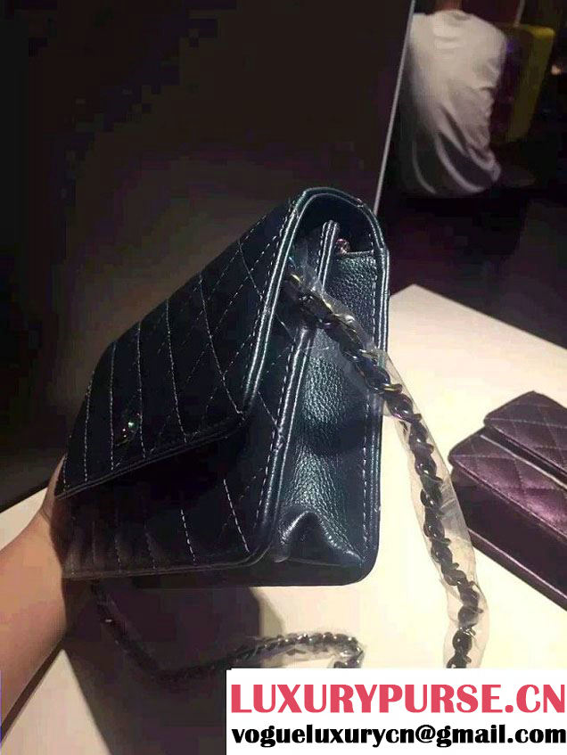 Chanel Iridescent Wallet On Chain WOC Bag with Rainbow Hardware Blue 2016