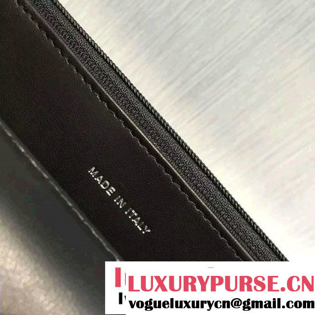 Chanel Bicolor CC Signature Quilting Wallet On Chain WOC Bag Silver/Black 2016