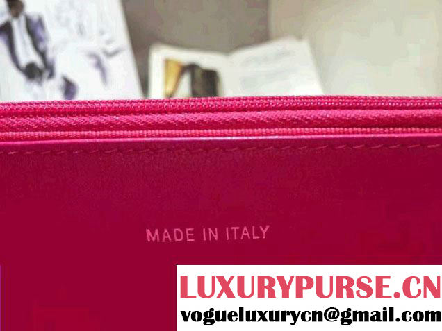 Chanel Boy Patent Calfskin Wallet On Chain WOC Bag Fushia 2016